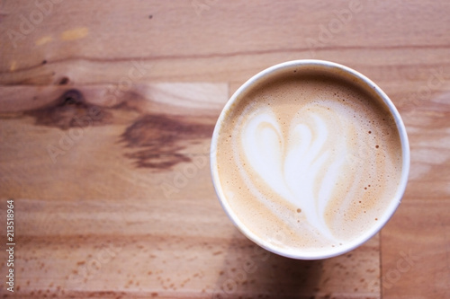 Coffee, pattern on foam. photo