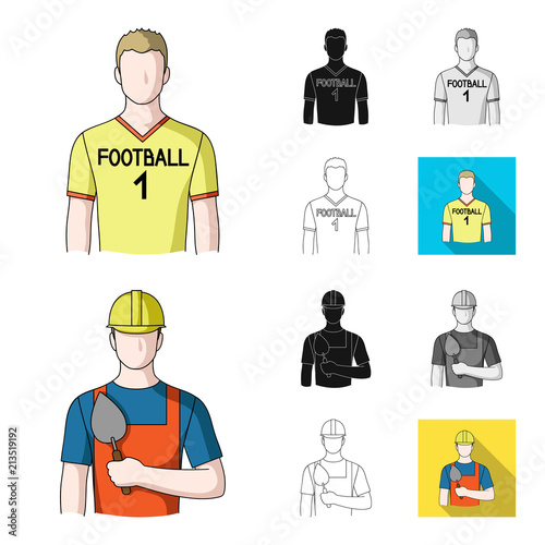 People of different professions cartoon,black,flat,monochrome,outline icons in set collection for design. Worker and specialist vector symbol stock web illustration.