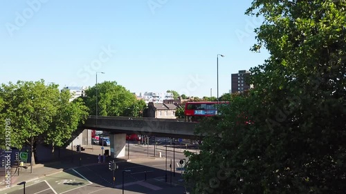 Aerial view of Bricklayers Arms Roundabout Flyover Bermondsey Tower Bridge Road and Old Kent Road, Elephant and Castle, London Bridge, Borough, London, UK photo