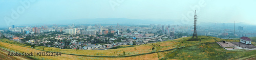 panorama of the city view on a summer day