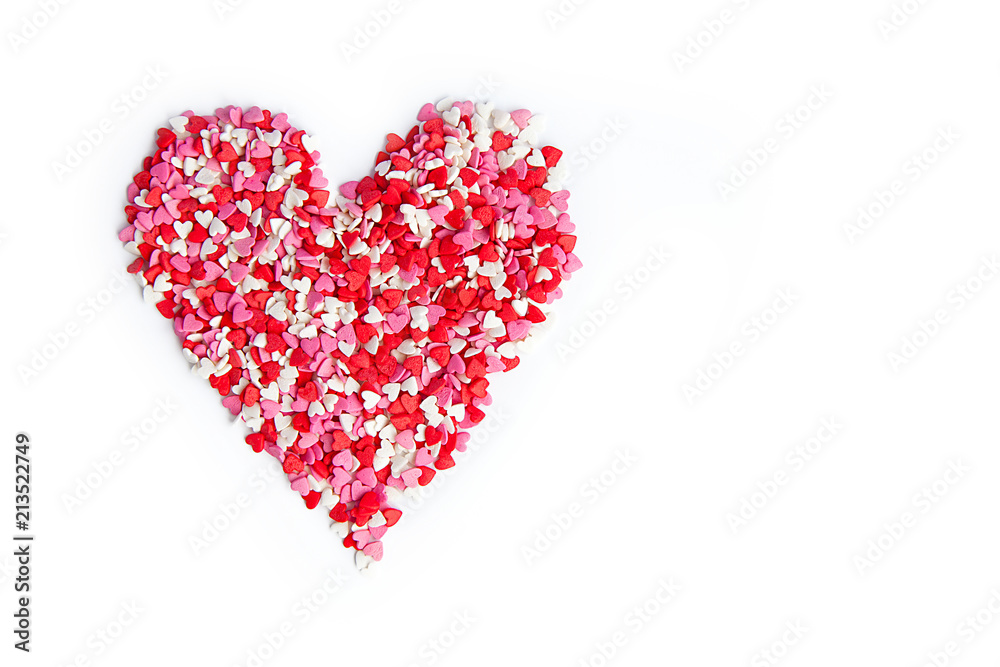 Fototapeta premium Candy Hearts isolated. Valentine's Day
