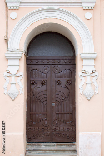 Photo of antique vintage old style wooden door