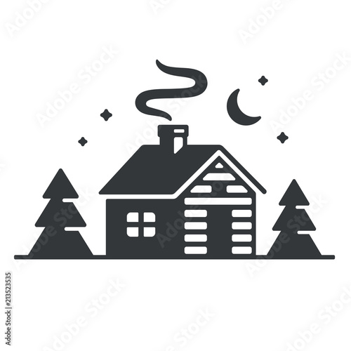 Tela Cabin in woods icon