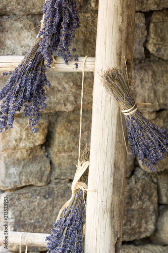 Fototapeta Naklejka Na Ścianę i Meble -  Lavender decoration on ladder