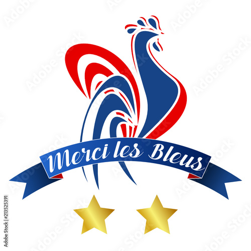 merci les bleus ! - deux étoiles et coq