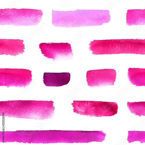 Pink color. Ultra violet. Pattern abstract paint spots on white background. Color watercolor stains and blots.