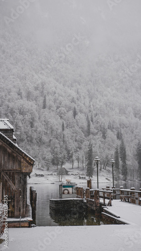 Boat dock in Germany Konigsee