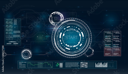 Hud. Abstract illustration with hud on white background. Radar sign icon. Aim radar icon. Retro future. 