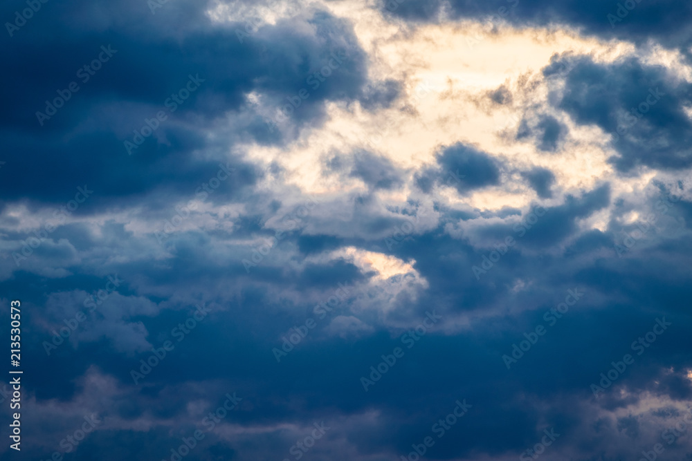 Cloudy sunset sky