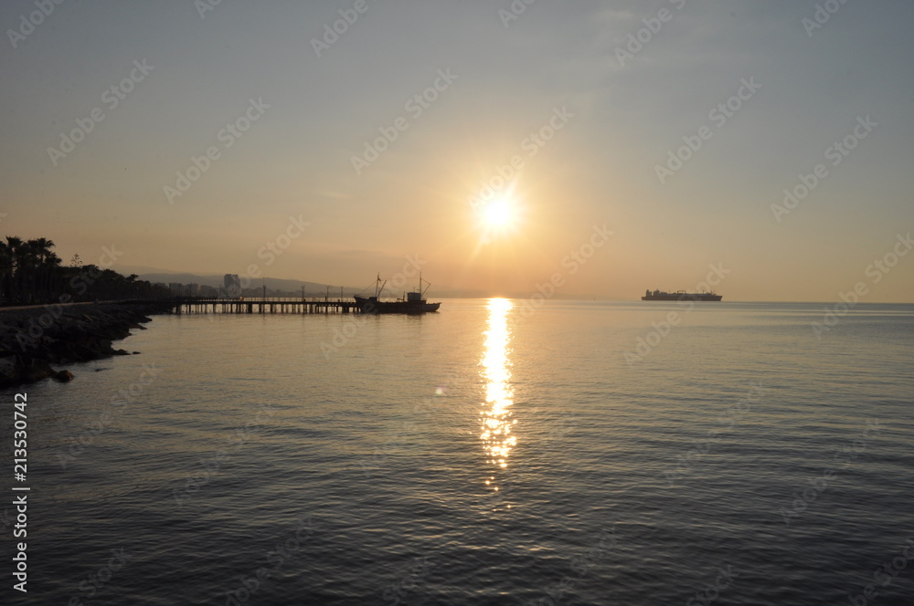 Naklejka premium The beautiful Limassol Molos in Cyprus