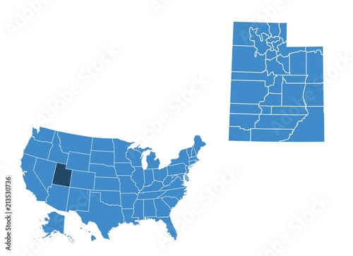 Map of Utah state
