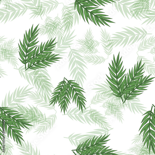 Seamless pattern of Eucalyptus different tree, foliage natural branches, gree...