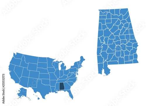 Map of Alabama state