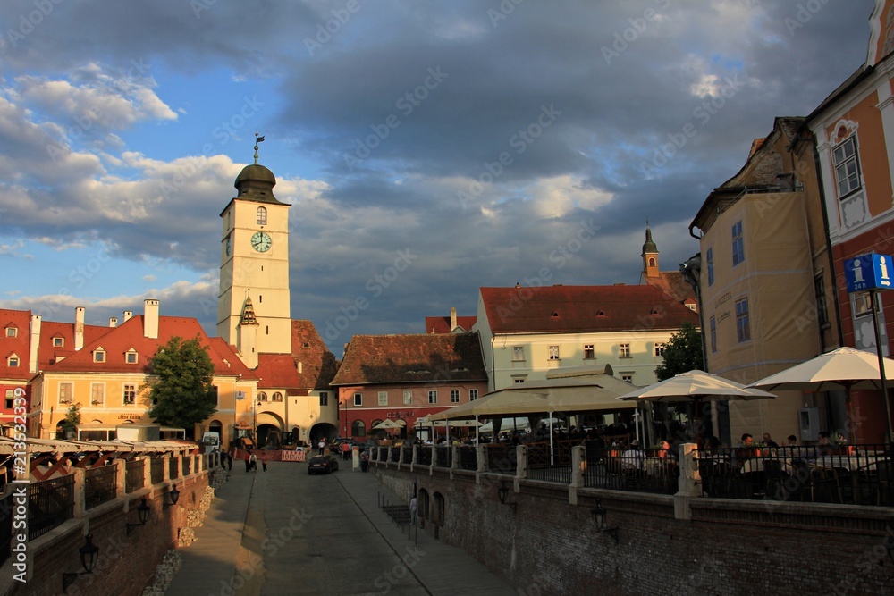 Tower of Council and Small Square in Sibiu