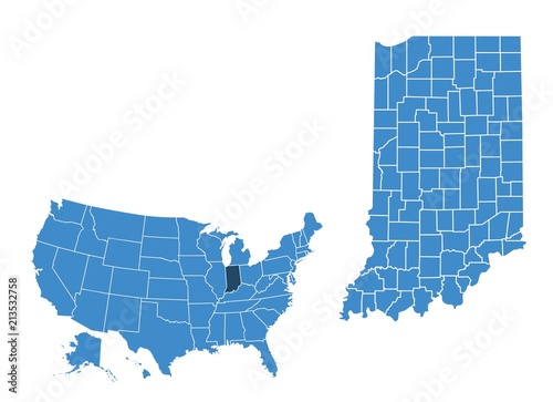 Map of Indiana state