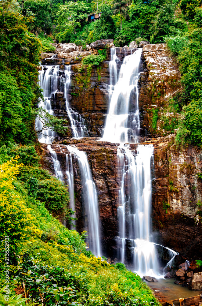 Beautiful waterfall, Nuwara Eliya, Sri Lanka
