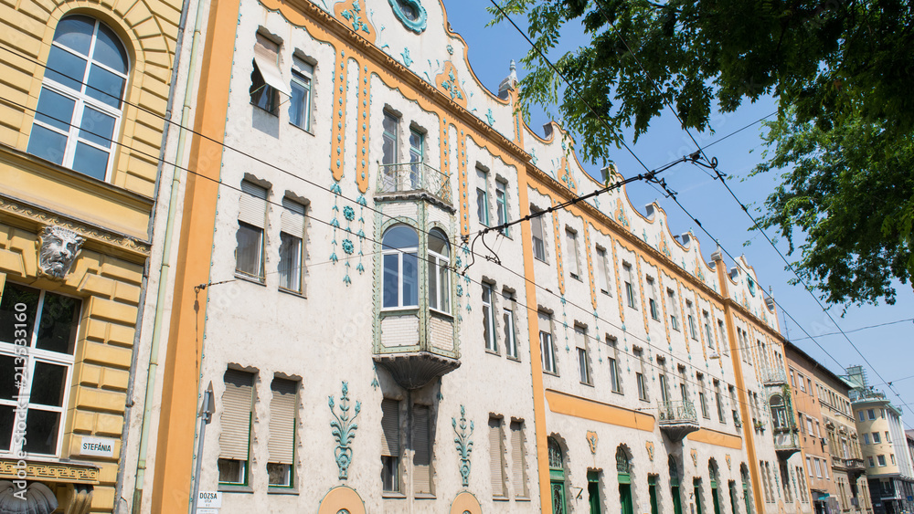 Secessionist architecture of the Deutsch Palace in Szeged, Hungary