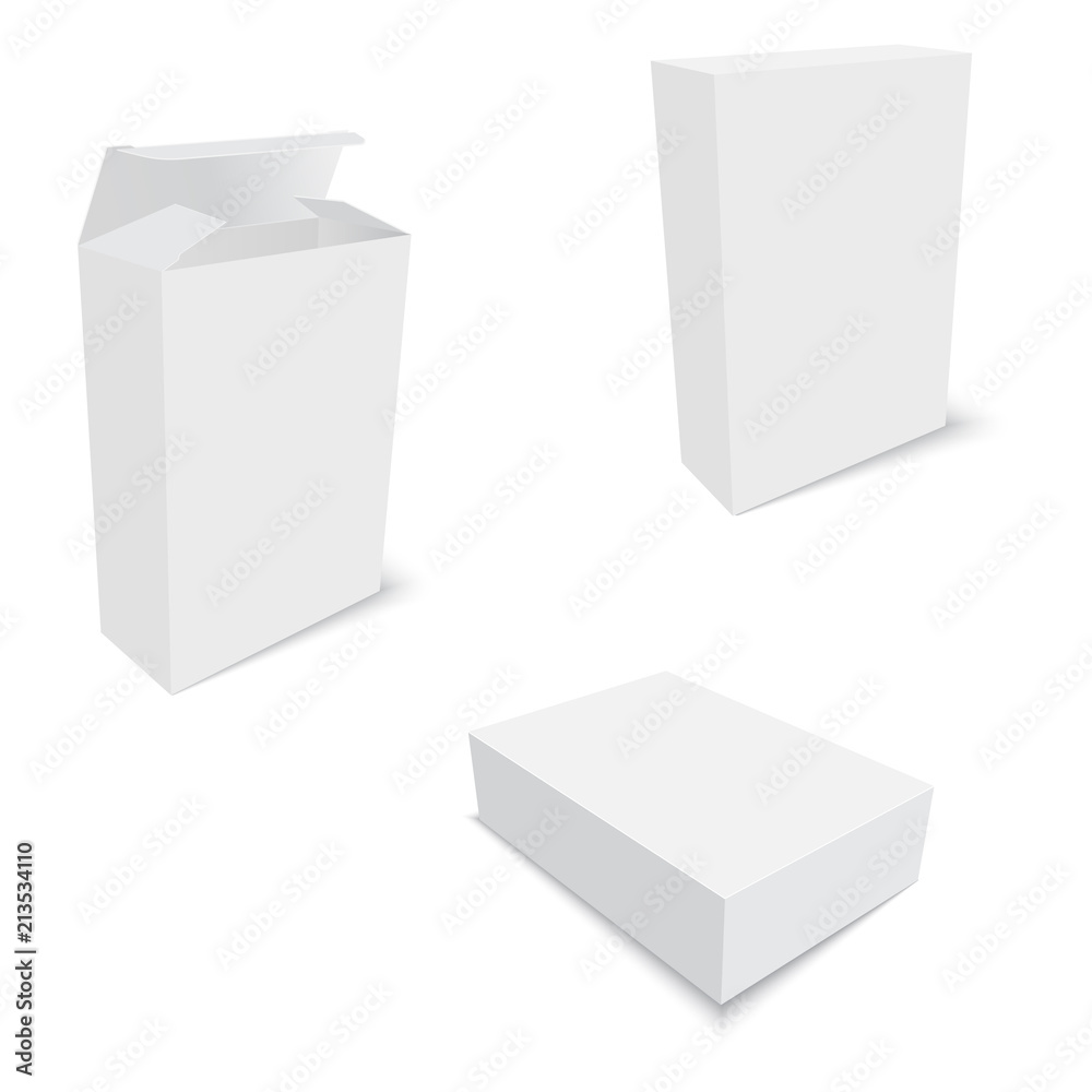 Blank of opened and closed cardboard boxes for packing. Vector. Blank of opened and closed cardboard boxes for packing. Vector.