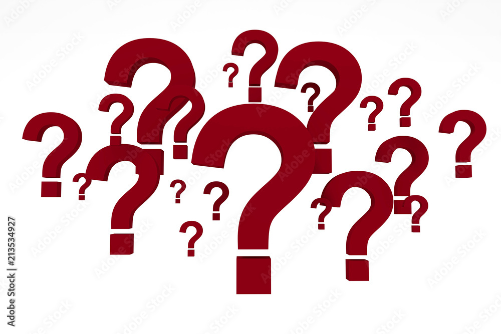 Abstract background with question marks on white background, 3d render illustration Abstract background with question marks on white background, 3d render illustration
