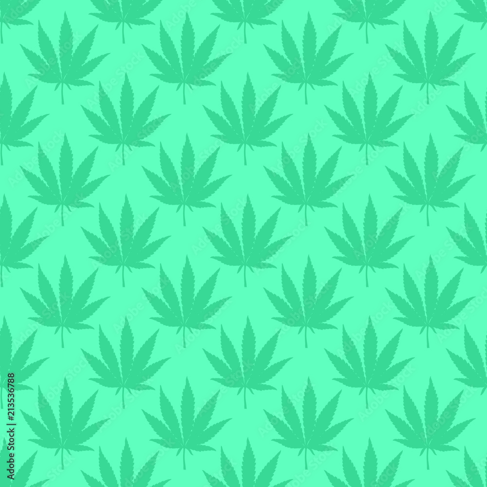 Hand drawn marijuana leaf seamless pattern Hand drawn marijuana leaf seamless pattern