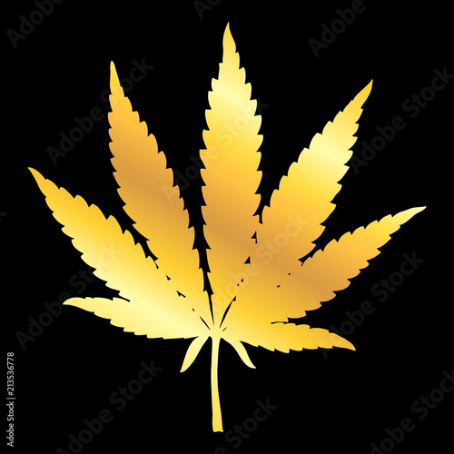 Hand drawn marijuana leaf
