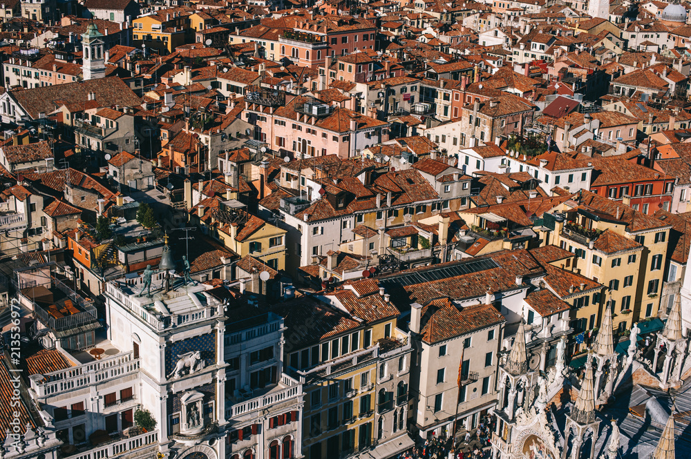 Venice air view with San Marco Square