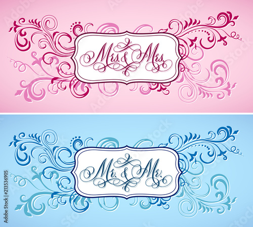 Floral gay wedding frames