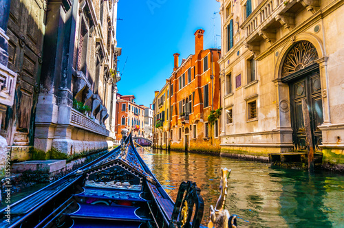 Drifting down Canal in Venice, Italy