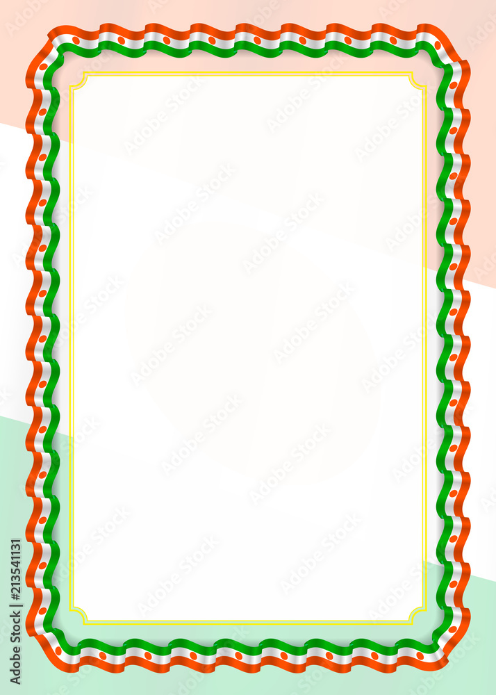Frame and border of ribbon with Niger flag, template elements for your certificate and diploma. Vector Frame and border of ribbon with Niger flag, template elements for your certificate and diploma. Vector