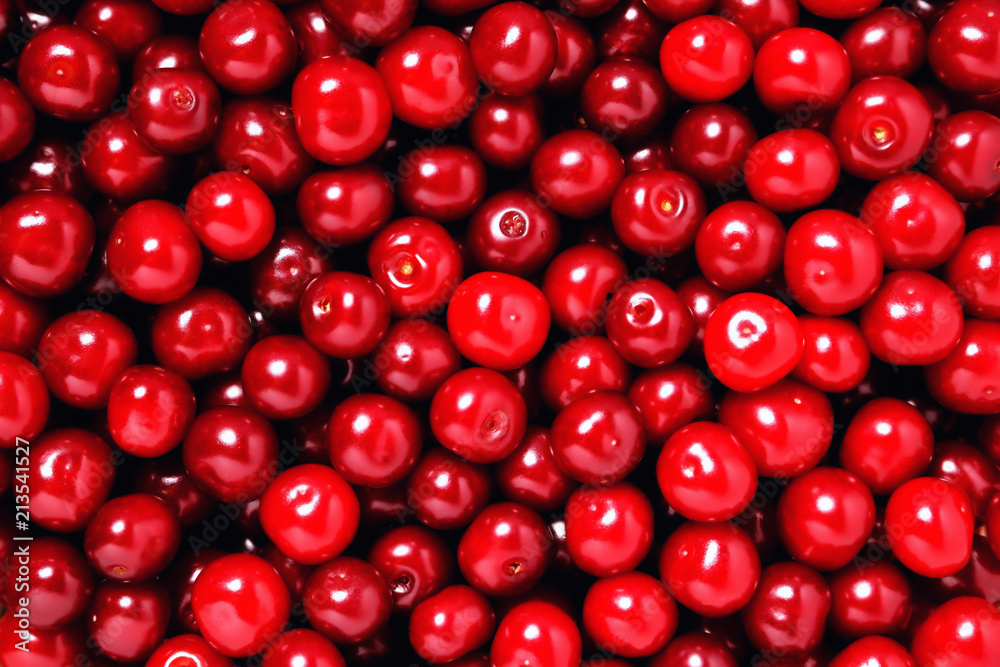 natural ripe fresh cherry, background, close-up