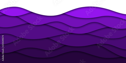 Vector realistic isolated purple paper cut layer background for decoration and covering. Concept of geometric abstract design.