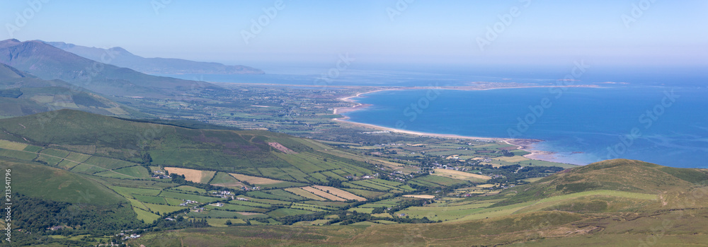 Summer view looking west along the Dingle Peninsula from Caherconree towards the Maharees and Brandon Point in County Kerry, Ireland