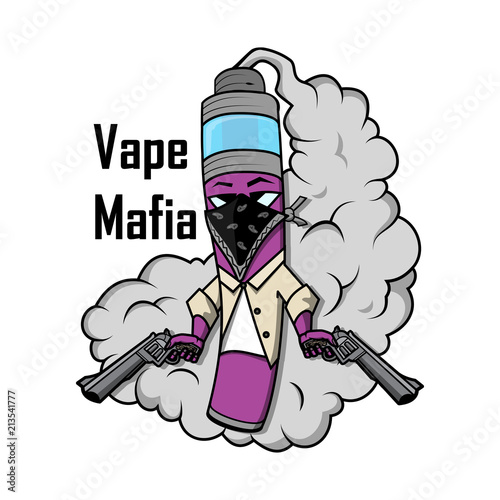 Vape mafia illustration. Vaping juice for vape.