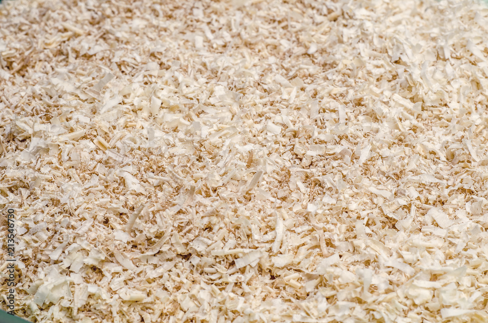 Wood shavings, processing, background for carpentry Wood shavings, processing, background for carpentry