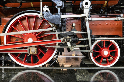 Old steam locomotive, fragment