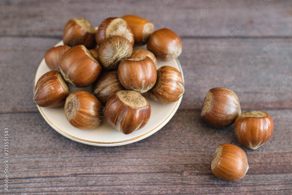 Pile of hazelnuts. Pile of hazelnuts.