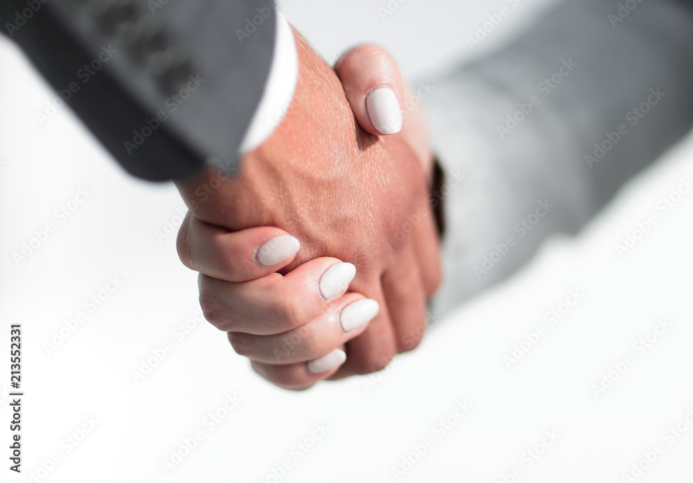 Businessmen handshaking after successful business meeting