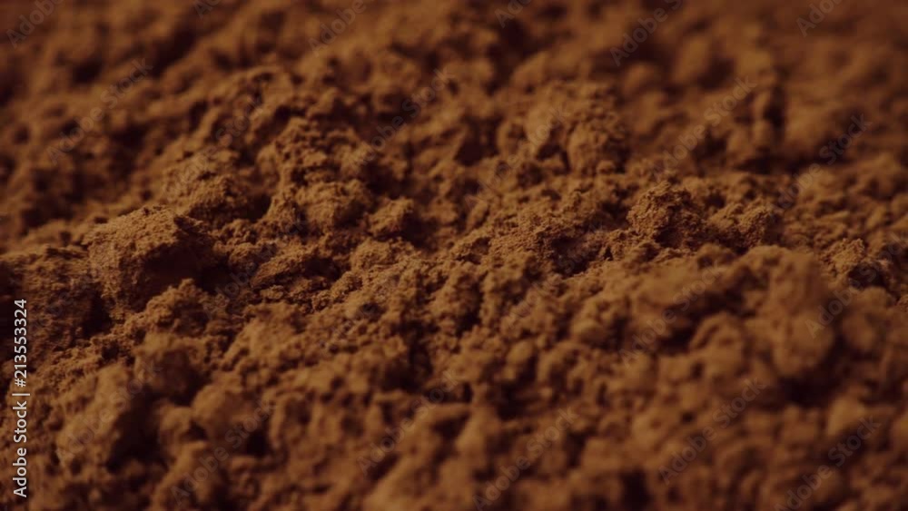 Rotating of cacao powder, cocoa powder, close-up, 4K Rotating of cacao powder, cocoa powder, close-up, 4K