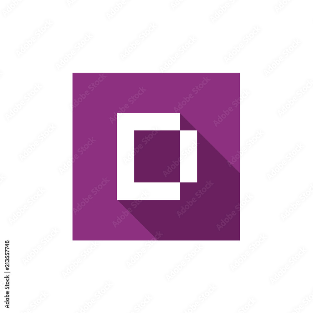 Letter D Logo Icon Design, Combined With Purple Square Shape Letter D Logo Icon Design, Combined With Purple Square Shape