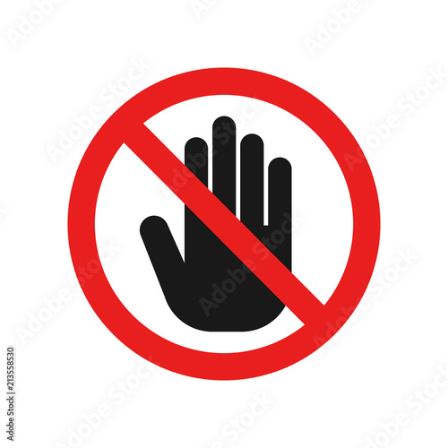 Dont touch sign. Vector. photo