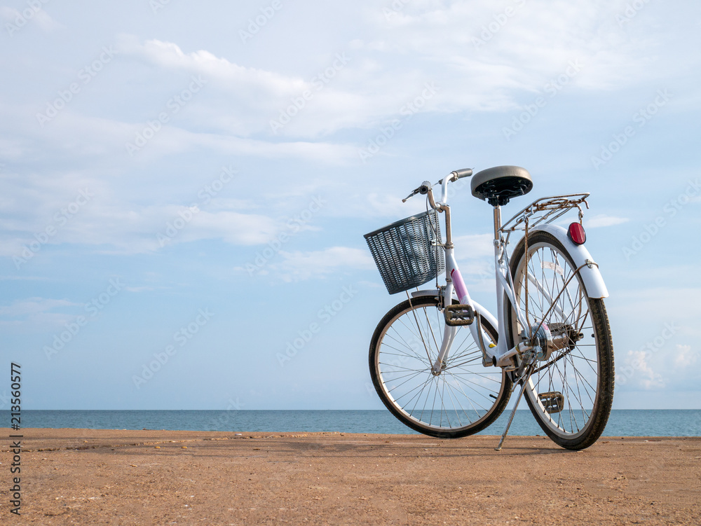 Obraz premium Bicycle beside the beach.