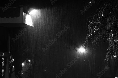 Iluminação púbica com forte chuva photo
