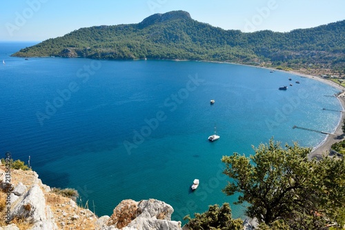 View over Kumlubuk bay on Bozburun peninsula in Turkey. photo