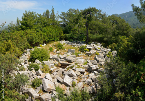 Ruins of Kastabos temple near Marmaris resort town in Turkey.