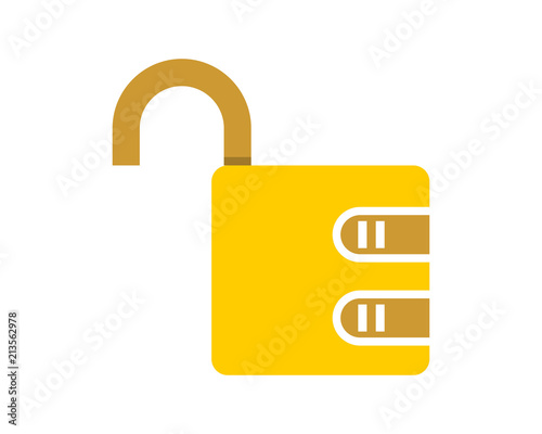 yellow padlock locked safety protection image vector icon logo
