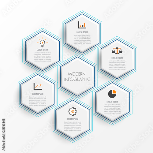 Vector illustration infographics 6 options. Template for brochure, business, web design