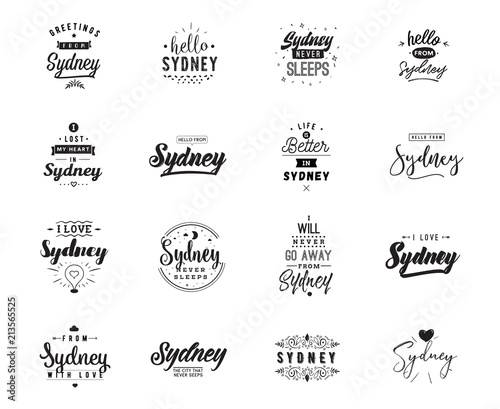 Greeting cards, vector design. Isolated logos. Typography set.
