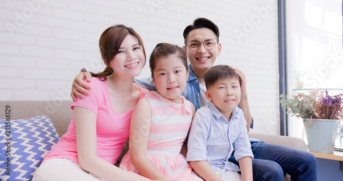 happily family smile to you