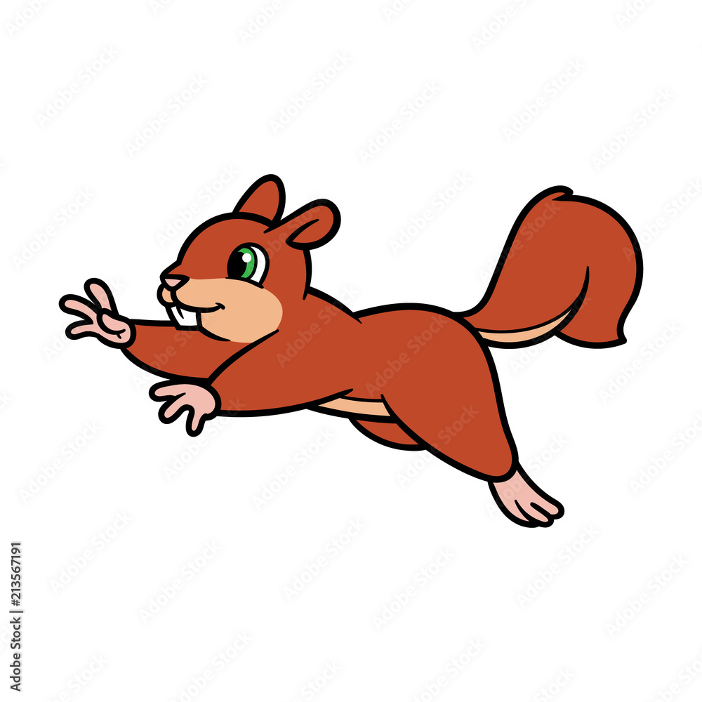 Cartoon Jumping Squirrel Stock Vector | Adobe Stock