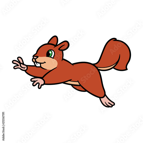 Cartoon Jumping Squirrel